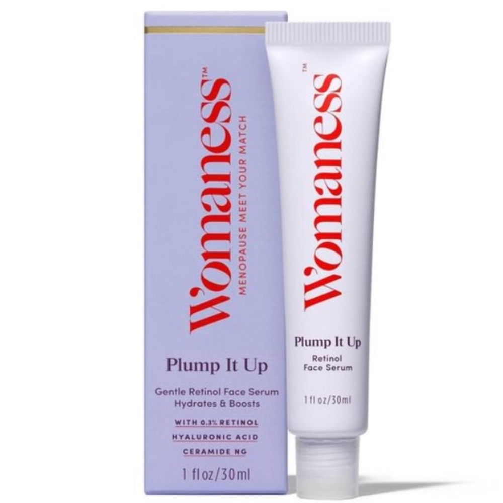 Womaness Plump It Up Retinol Face Serum 3-ball Roll-On cooling applicator 1fl oz